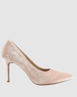 Rosette Heel - Blush Velvet - Premium High Heel Pump from Chaos & Harmony Bridal - Just $249! Shop now at Chaos & Harmony