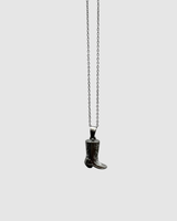Cowboy Boot Necklace - Silver