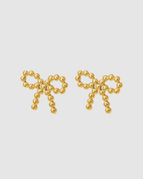 Bubble Bow Earrings - Gold