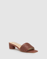 Cleo Heel - Tan Weave - Premium Low Heels from Chaos & Harmony - Just $299! Shop now at Chaos & Harmony