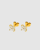 Clover Studs- Diamante/Gold
