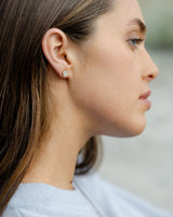 Clover Studs- Diamante/Gold