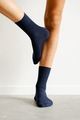 Cotton Socks Long - Navy