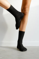 Long Black Glitter Socks