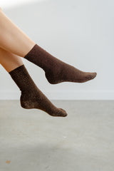 Long Bronze Glitter Socks