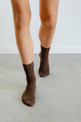 Long Bronze Glitter Socks