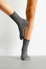 Long Silver Glitter Socks