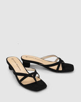 Maya Heel - Black Nubuck - Premium Low Heels from Chaos & Harmony - Just $269! Shop now at Chaos & Harmony
