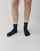 Ruffle socks - Black/Cream