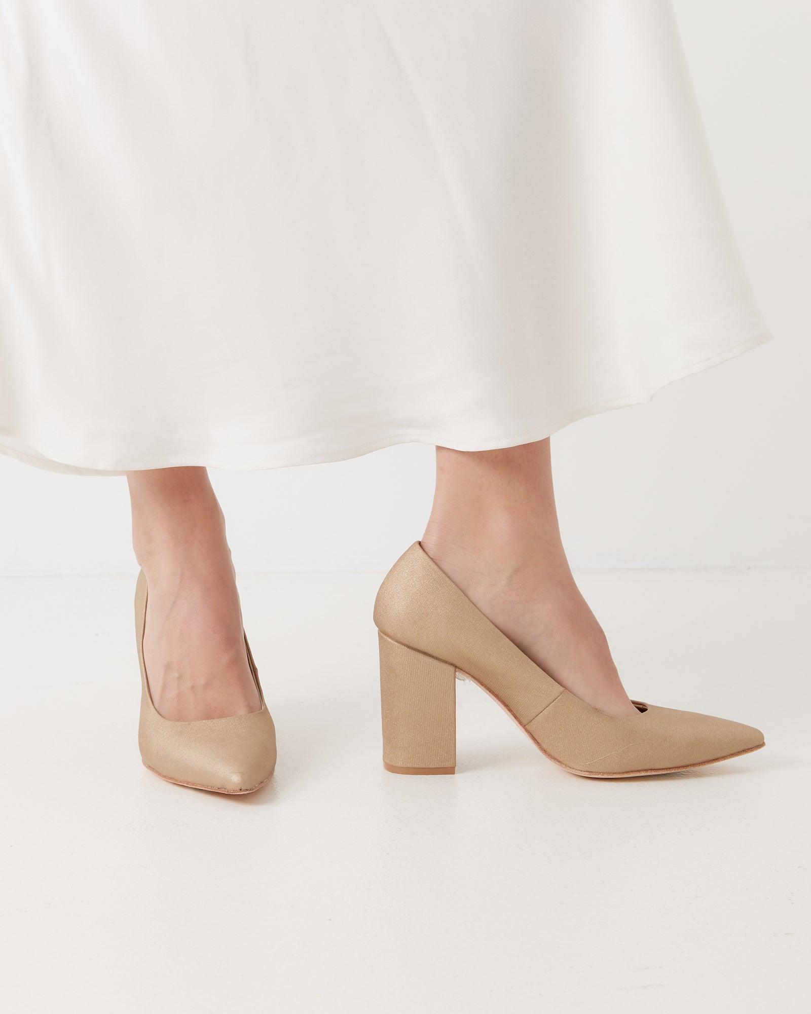 Brilliance Pump - Gold Lines - Premium Heel from Chaos & Harmony Bridal - Just $319! Shop now at Chaos & Harmony