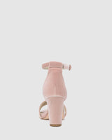 Evermore Heel - Blush Velvet - Premium Mid heel from Chaos & Harmony Bridal - Just $299! Shop now at Chaos & Harmony