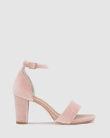 Evermore Heel - Blush Velvet - Premium Mid heel from Chaos & Harmony Bridal - Just $299! Shop now at Chaos & Harmony