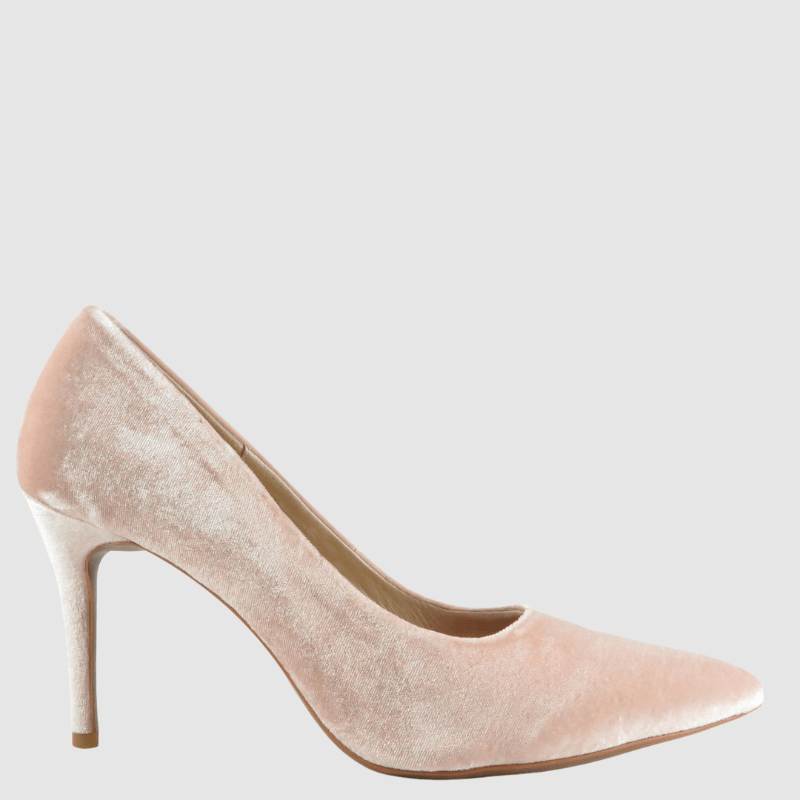 Rosette Heel - Blush Velvet - Premium High Heel Pump from Chaos & Harmony Bridal - Just $249! Shop now at Chaos & Harmony