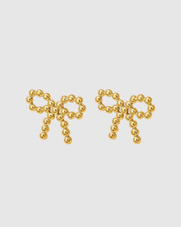 Bubble Bow Earrings - Gold