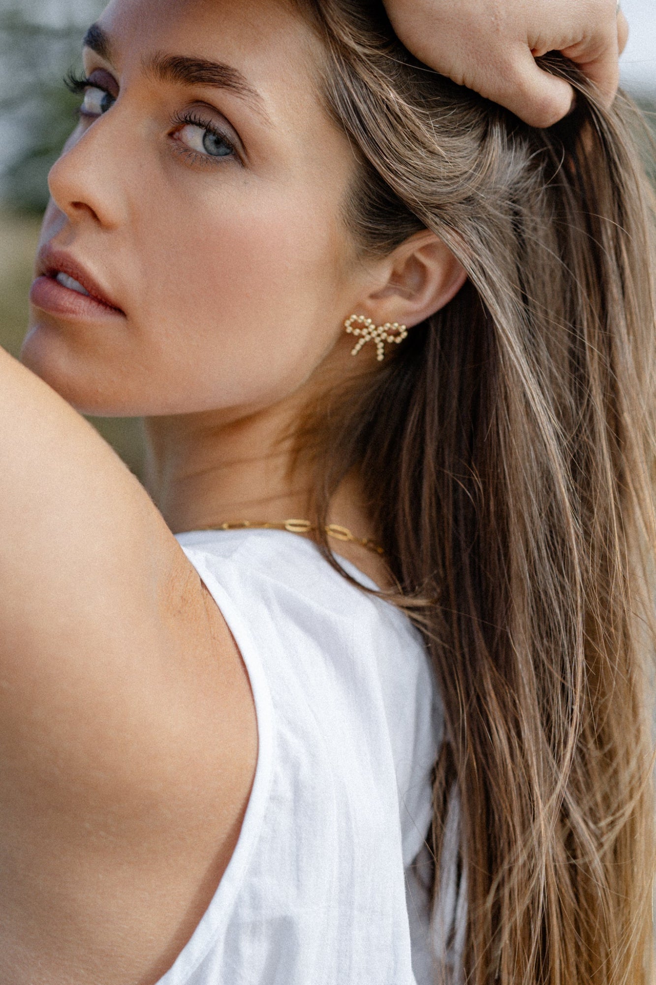 Bubble Bow Earrings - Gold