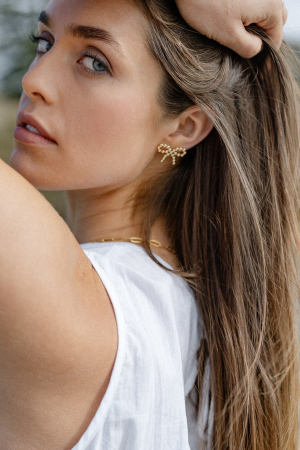 Bow Earrings - Gold