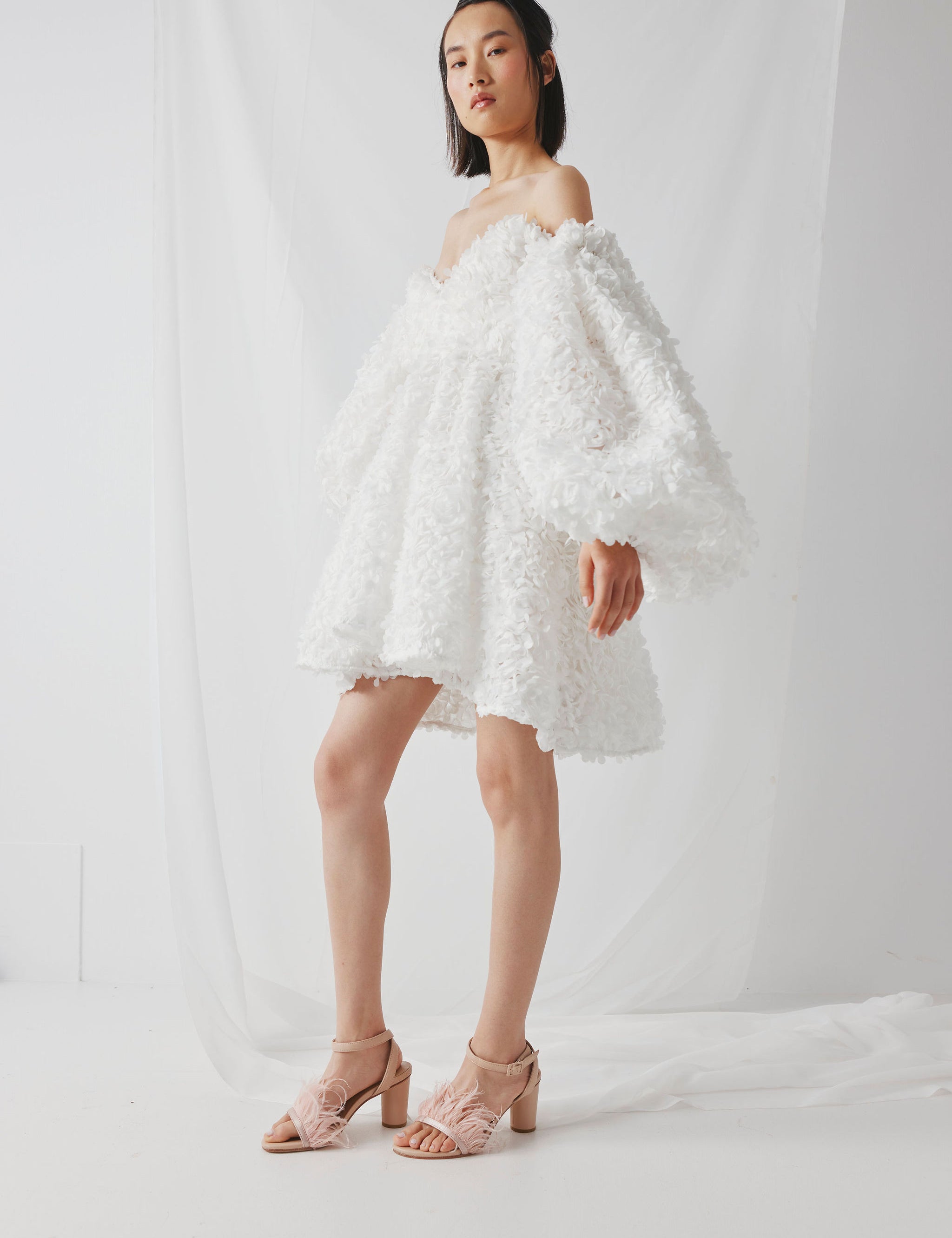Chichi Heel - Pink Feather - Premium Heel from Chaos & Harmony Bridal - Just $319! Shop now at Chaos & Harmony
