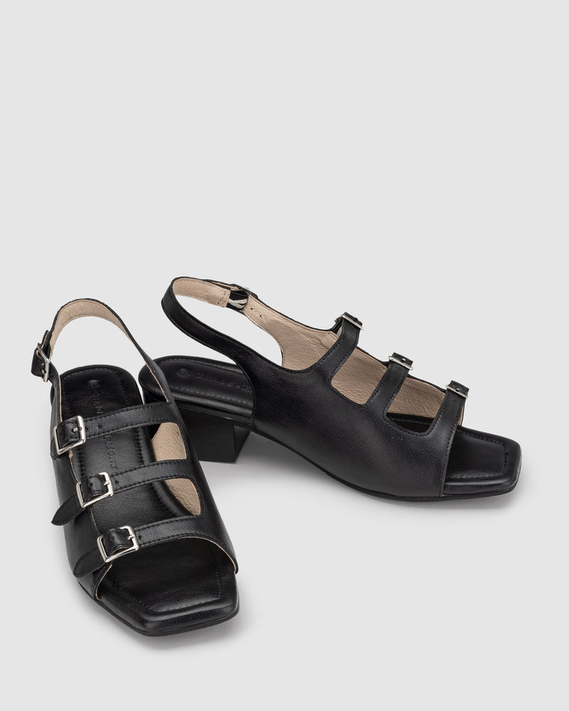 Citta Sandal - Black - Premium Mid Heels, Sandals from Chaos & Harmony - Just $289! Shop now at Chaos & Harmony