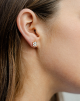 Clover Studs- Diamante/Gold