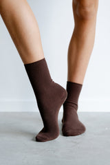 Cotton Socks Long - Dark Coffee