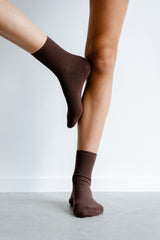 Cotton Socks Long - Dark Coffee