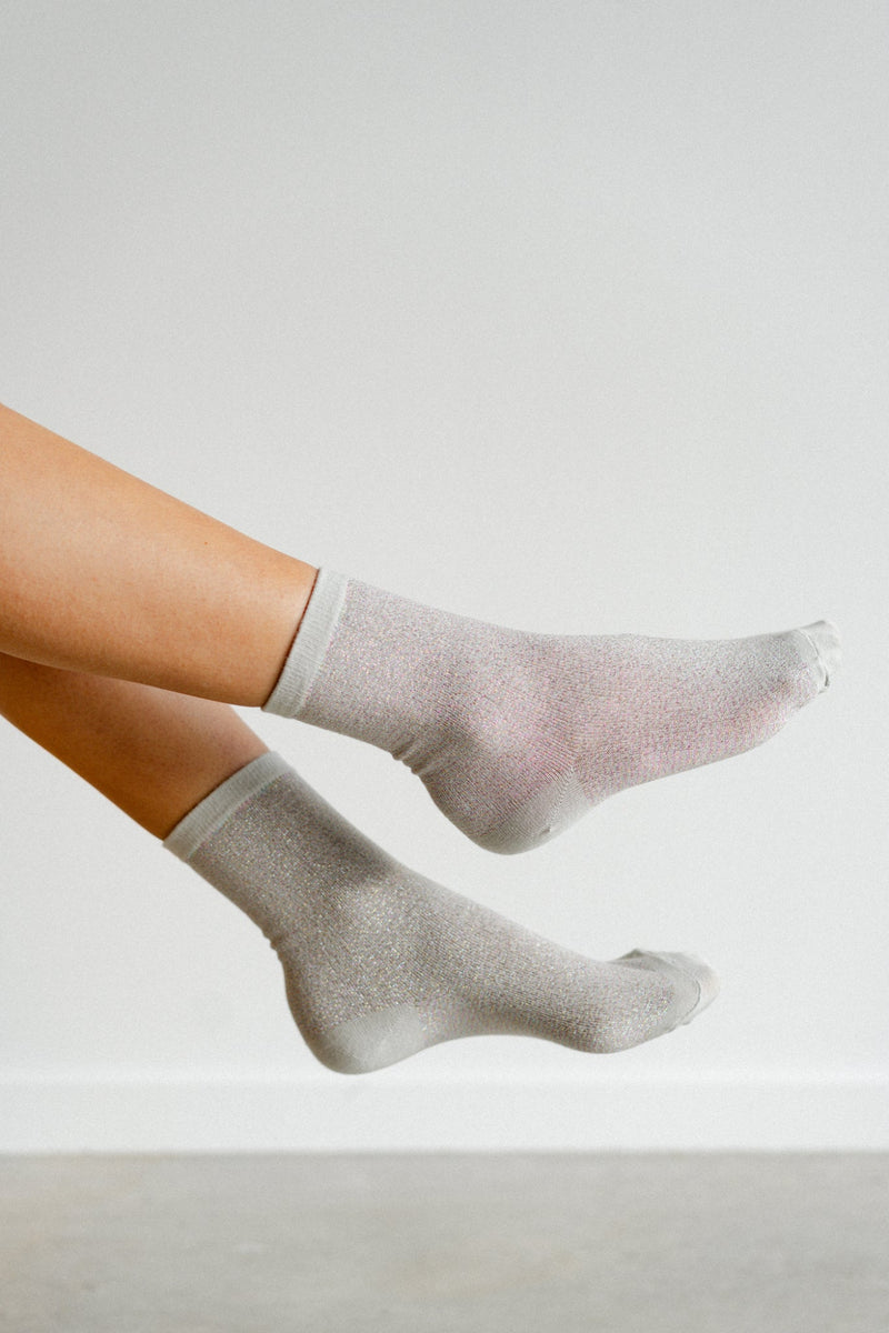 Cotton socks - Silver glitter