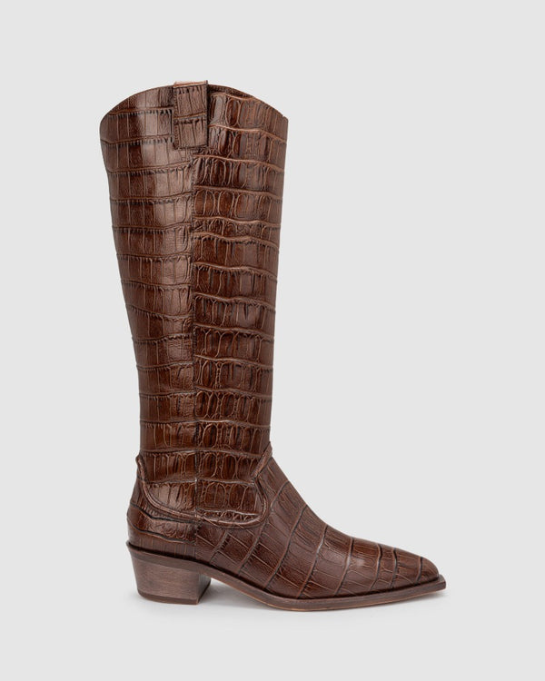 Ember Boot - Tan Croc - Premium Boot from Chaos & Harmony - Just $559! Shop now at Chaos & Harmony