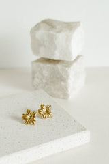 Flower Earrings -  Gold