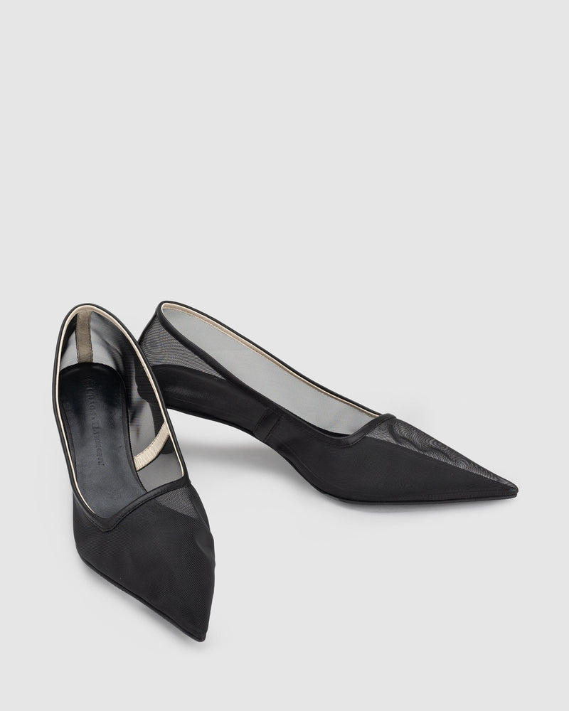 Insignia Heel - Black Mesh