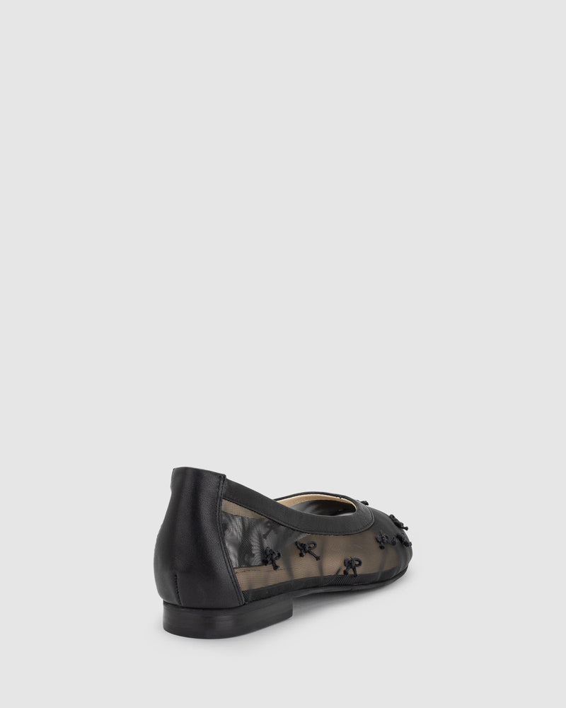 Jewel Flat - Black Mesh