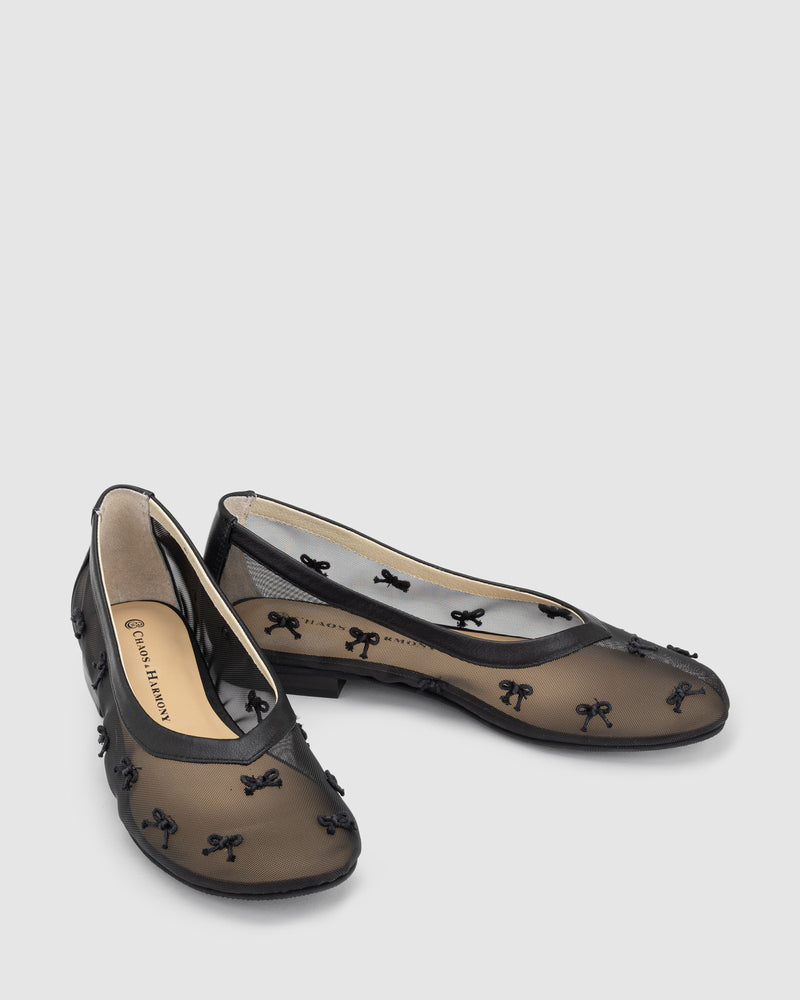 Jewel Flat - Black Mesh