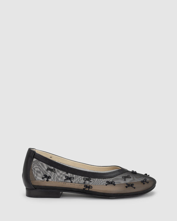 Jewel Flat - Black Mesh