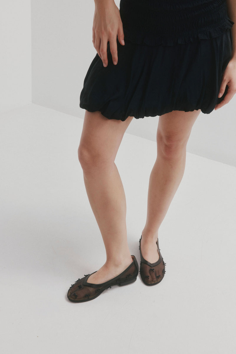 Jewel Flat - Black Mesh
