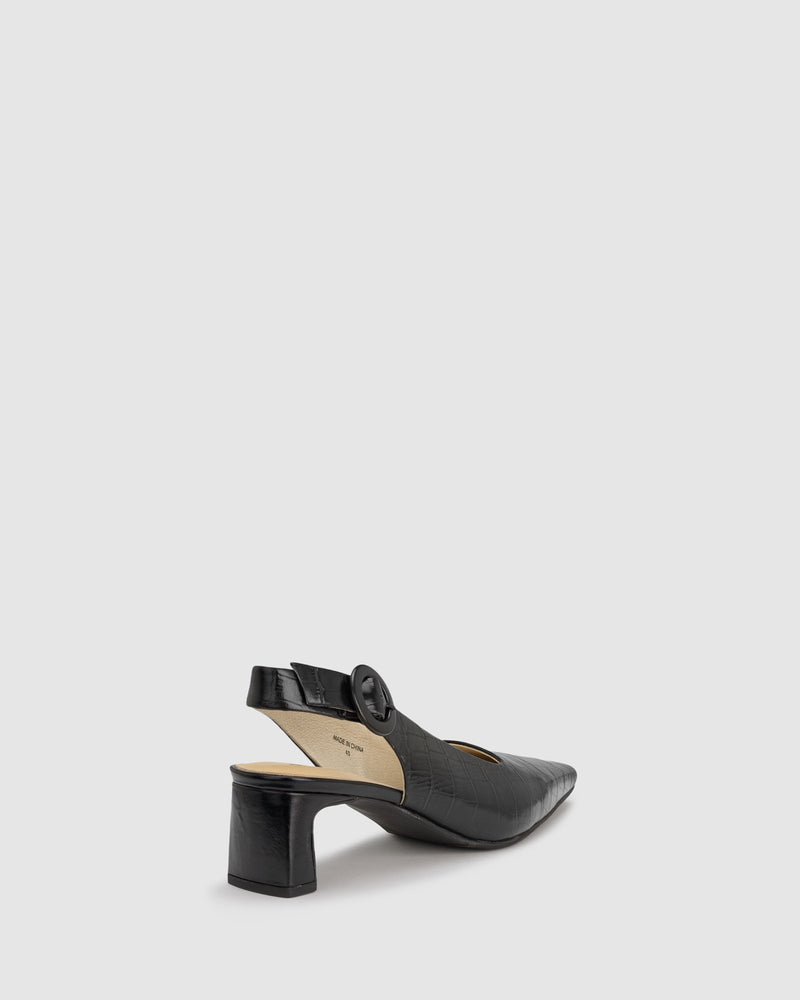 Kind Heel - Black Croc