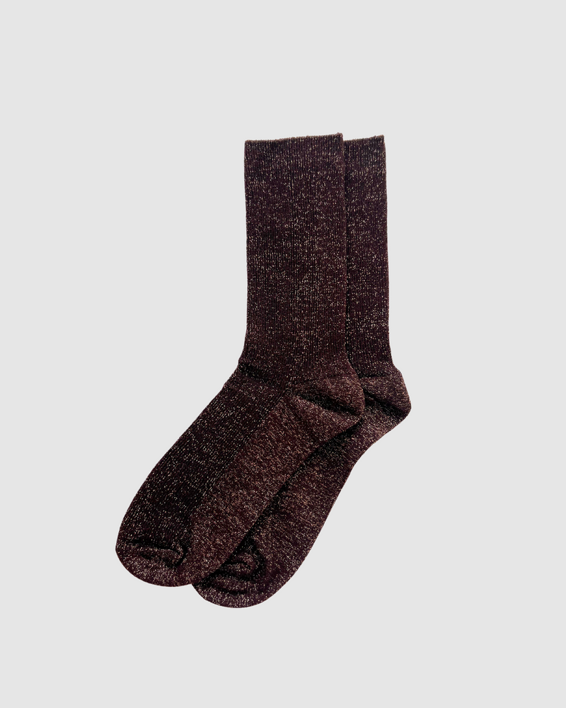 Long Bronze Glitter Socks