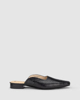 Lucia Flat - Black Croc - Premium Flats from Chaos & Harmony - Just $319! Shop now at Chaos & Harmony