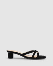 Maya Heel - Black Nubuck - Premium Low Heels from Chaos & Harmony - Just $269! Shop now at Chaos & Harmony