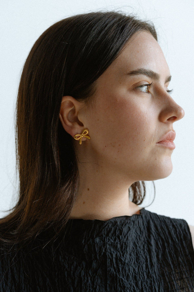 Mini Bow Earrings Medium - Gold