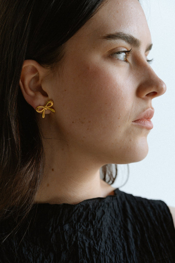 Mini Bow Earrings Medium - Gold
