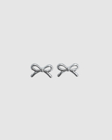Mini Bow Earrings Medium - Silver