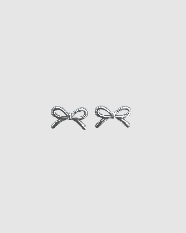 Mini Bow Earrings Medium - Silver