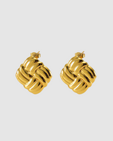 Quilted Earrings - Gold