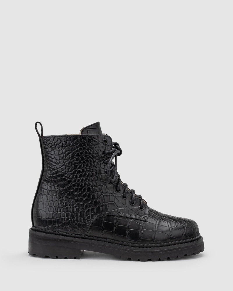 Roller Boot Black Croc – Chaos Harmony - Main Image