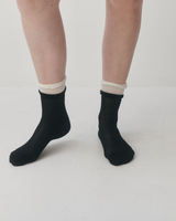 Ruffle socks - Black/Cream