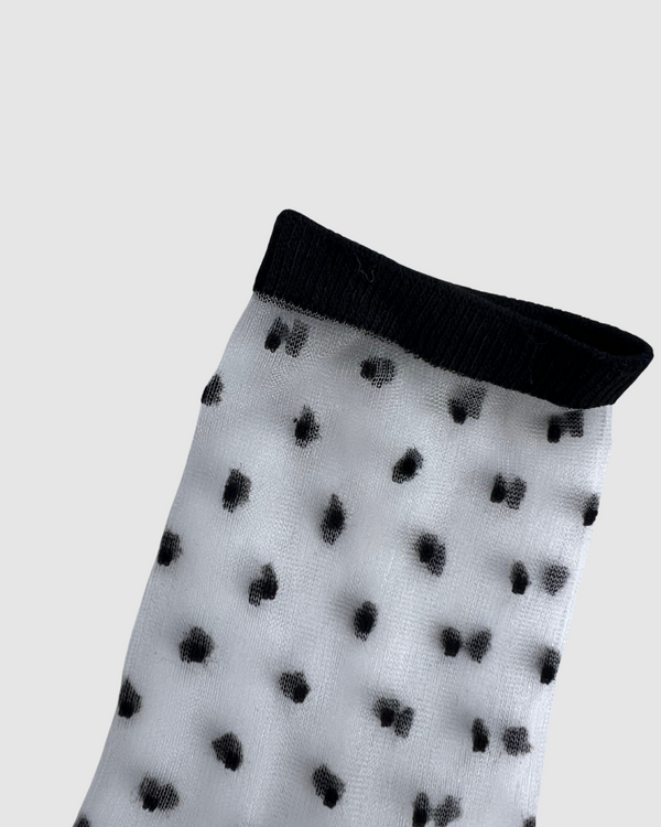 Sheer Socks - Black Polka Dot