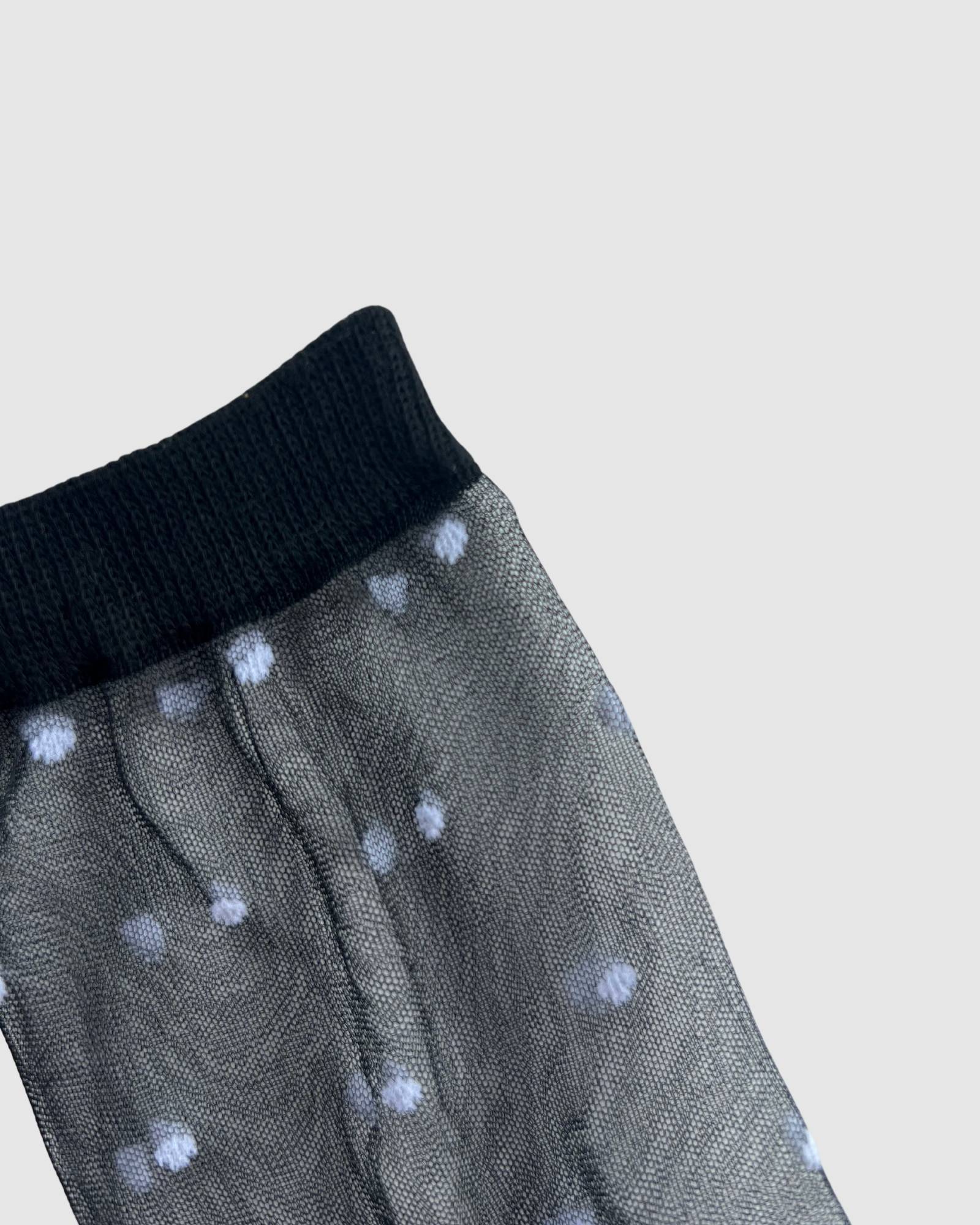 Sheer Socks - Black with White Polka Dots