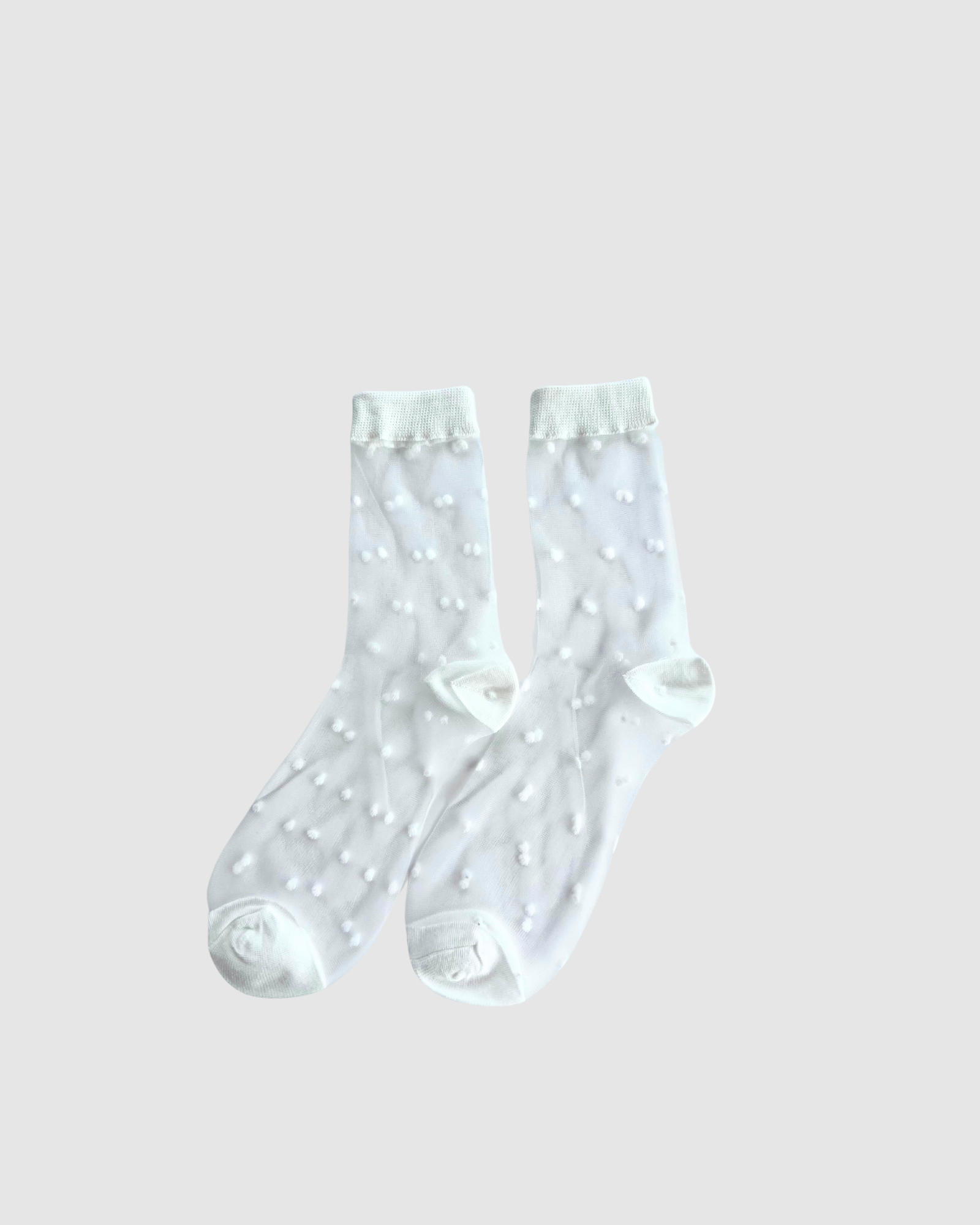 Sheer Socks - White Polka Dot