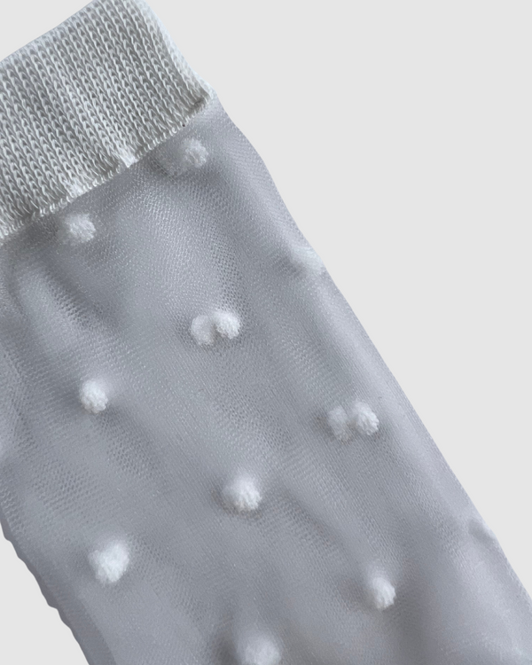 Sheer Socks - White Polka Dot