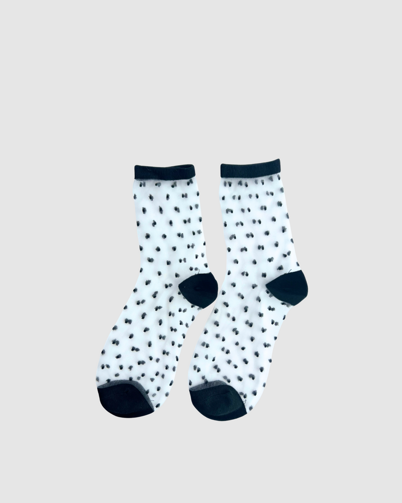 Sheer Socks - Black Polka Dot