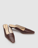 Zena Mule - Brown Croc - Premium Mule from Chaos & Harmony - Just $329! Shop now at Chaos & Harmony